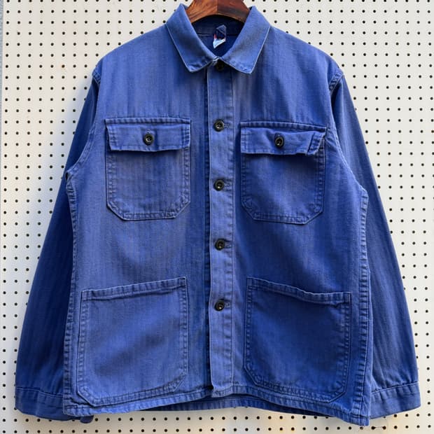 OLD VINTAGE HBT 4 POCKET 헤링본 프렌치워크자켓