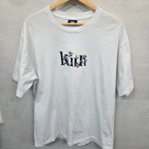 Kith 플라워 버드 프린팅 반팔 L