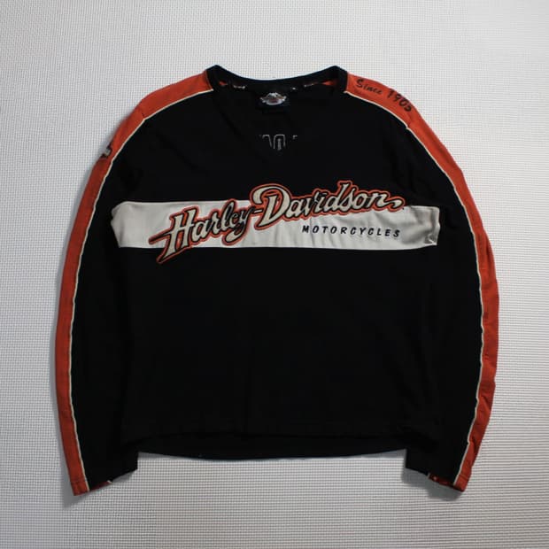 Harley-Davidson 할리 데이비슨 컬러블록 로고 롱슬리브