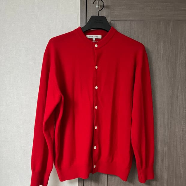 브라운야드 라운드넥 가디건 레드 5