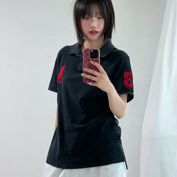 폴로 빅포니 블랙 피케이 티셔츠