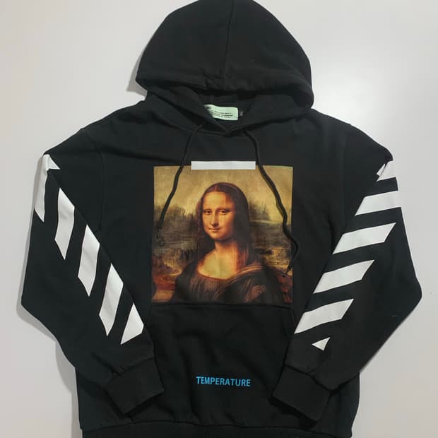 오프화이트 모나리자 후드티 블랙