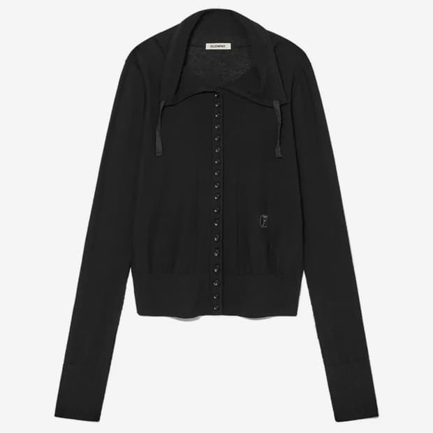 AMBER BUTTON CARDIGAN (BLACK)