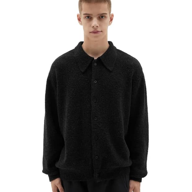 브라운야드 알파카 카라 가디건 블랙 2사이즈