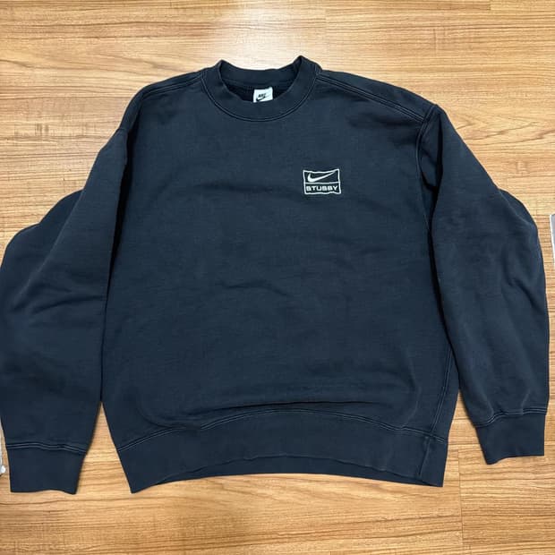 나이키 x 스투시 NRG 워시드 플리스 크루넥 블랙