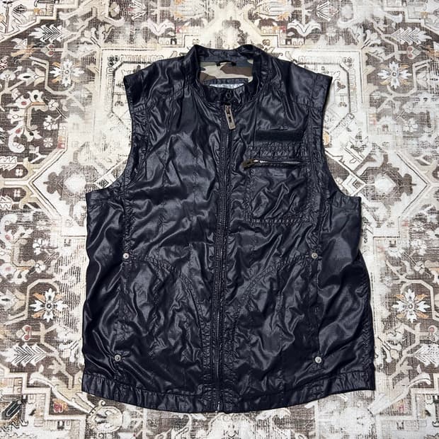 y2k technical glossy vest
