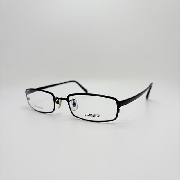 KISHMOTO 블랙 스퀘어 메탈테 빈티지안경