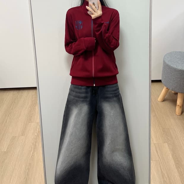 나이키 바르셀로나 버건디 트랙탑 져지