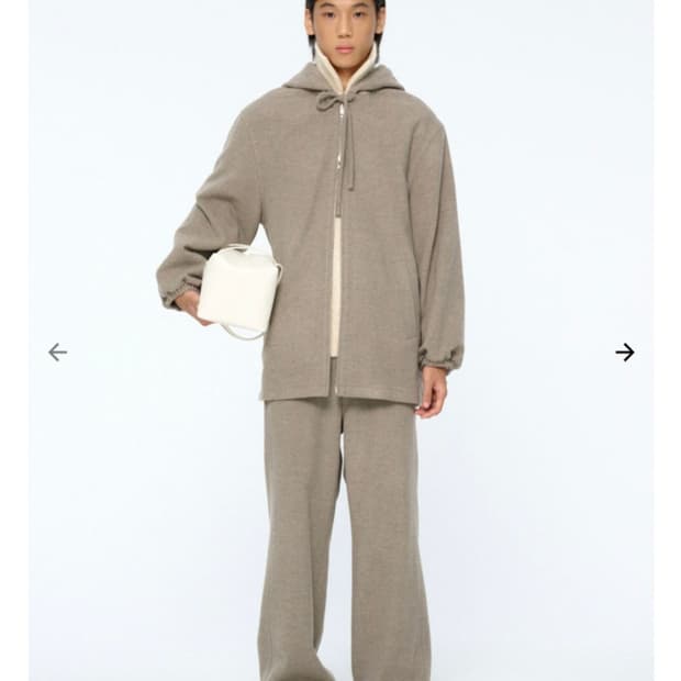 아모멘토 울 집업 판초 wool zip up poncho 그레이 M 