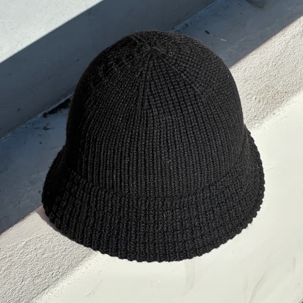 [M-L] GU 블랙 니트 버킷햇 모자