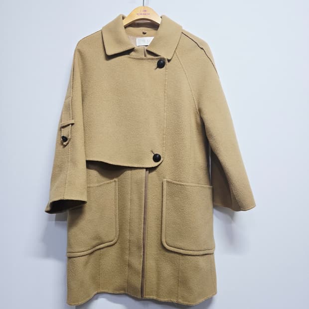 SJSJ 양모캐시미어 블렌드 하프 코트