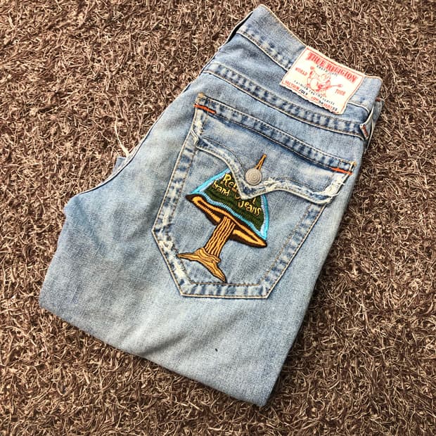 트루릴리전 조이 하프 디스 데님 팬츠