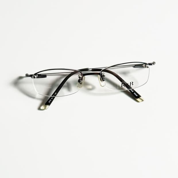 R&B Eyewear 무테 스퀘어 메탈 프레임 빈티지 안경