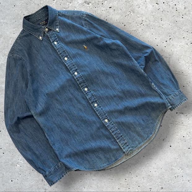 [M] 폴로 랄프로렌 클래식핏 신형 큐알 데님 셔츠 남방 D548