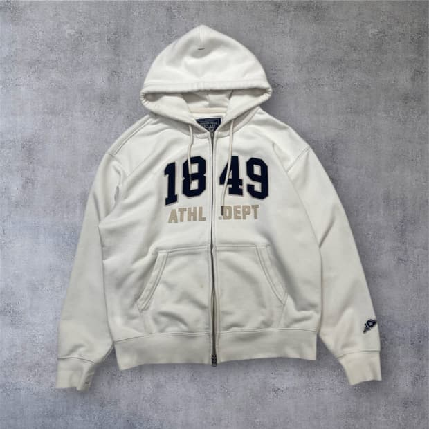 후아유 Whoau 크림 1849 아플리케 후드집업 M