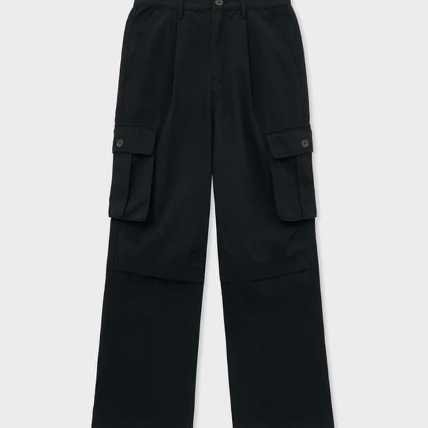 플리마켓🔥 미나브 원턱 와이드 카고 팬츠 (L)