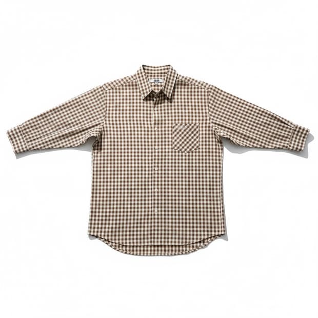 낫뉴 nn 브라운 체크 긴팔 셔츠 95