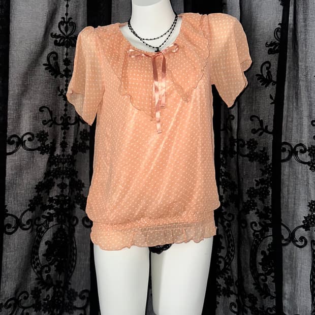 Coral Dot Blouse