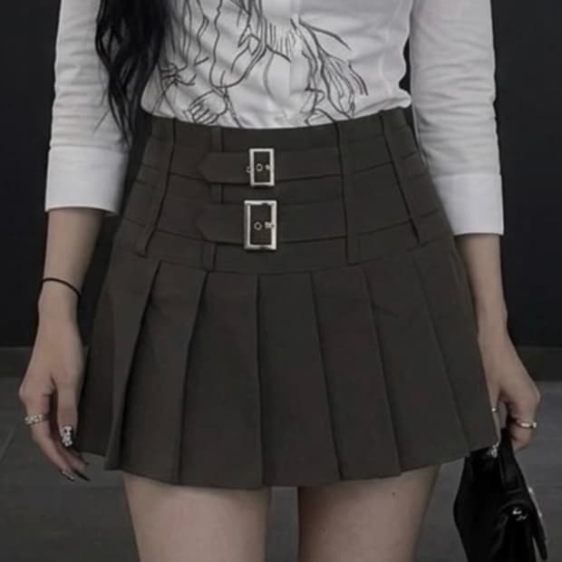 스윔시티 버클 스커트 (브라운)