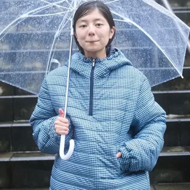 (구해요)페스토 패딩 아노락 체크블루