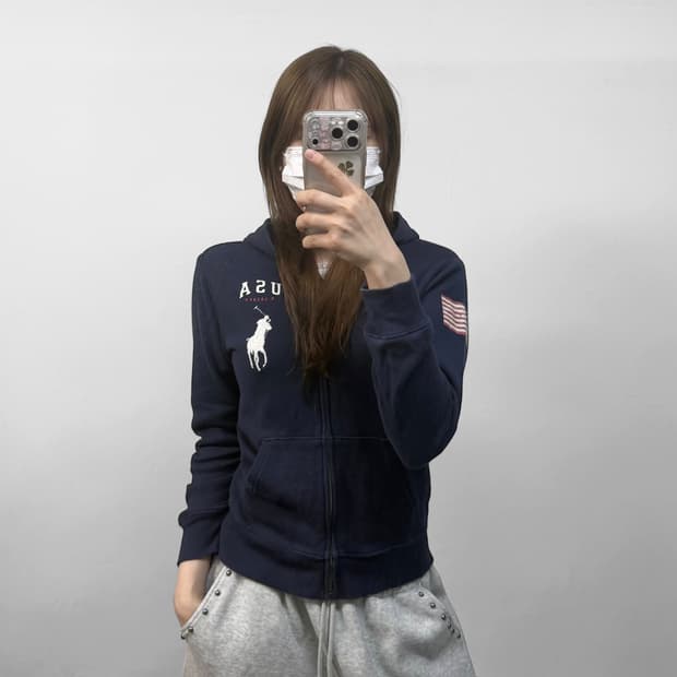 폴로 랄프로렌 USA 빅 포니 후드집업 네이비