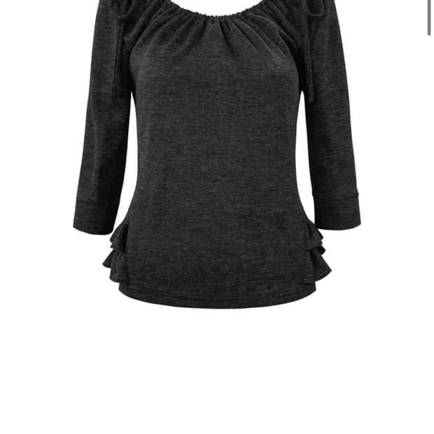 체메씨 SHIRRED MID-SLEEVE FRILL TOP