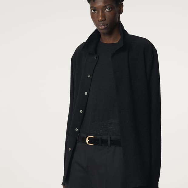렉토 25FW 울 트위드 셔츠 블랙