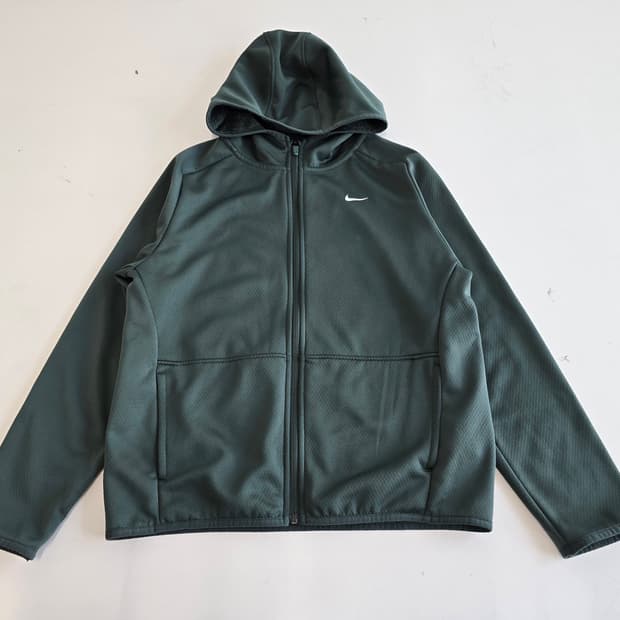 나이키 드라이핏 기모 후드집업 카키 XL 