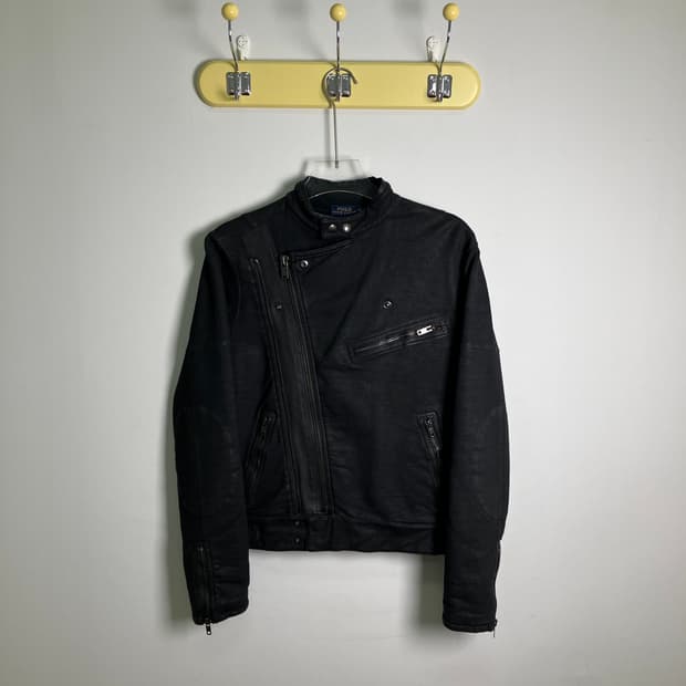 폴로 랄프로렌 블랙 코튼 라이더 자켓 M