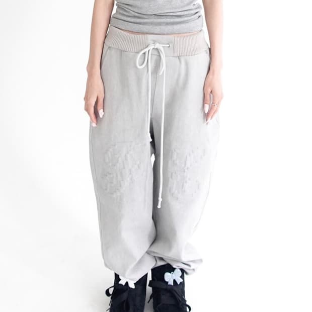 [fa.er.ie] embroidery rib cotton pants