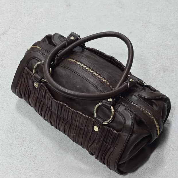 발렌시아가 00's 브라운 레더 숄더백