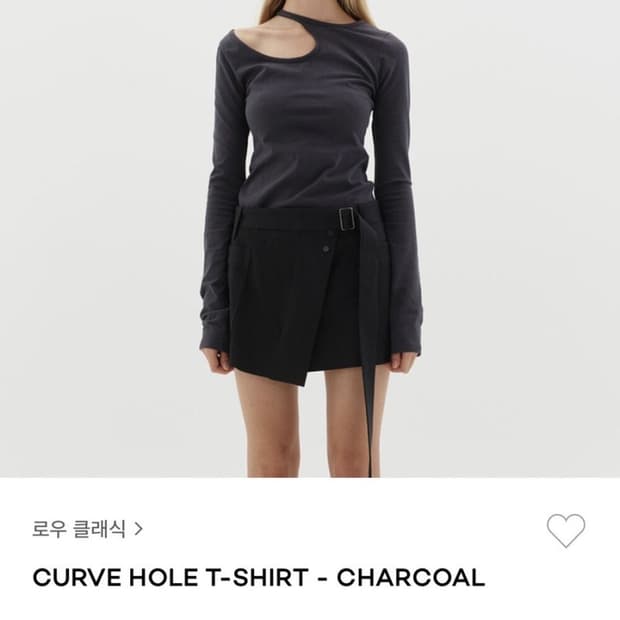 로우클래식 커브 홀 티셔츠 차콜 색상 m사이즈