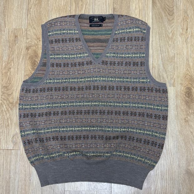XL) 90s RRL 페어아일 니트 베스트