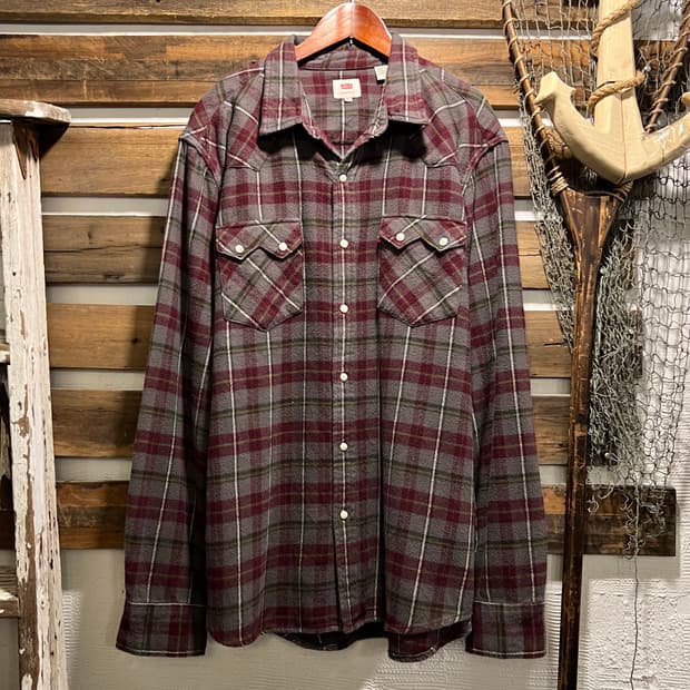 [XL]리바이스 타탄체크 웨스턴 플란넬 셔츠
