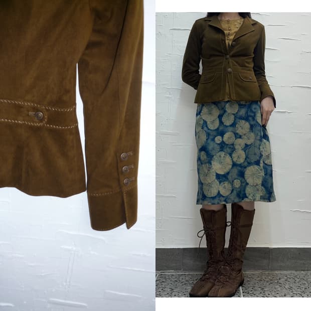 Brown suede stitch jacket