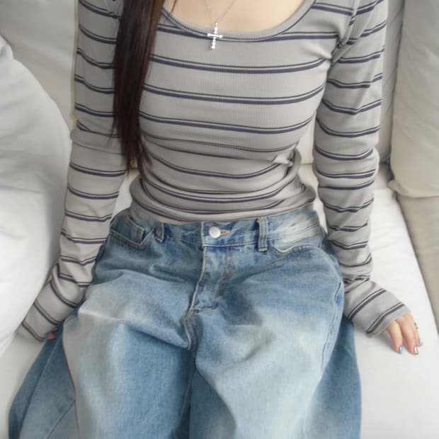 아워캐비넷 toy stripe tee
