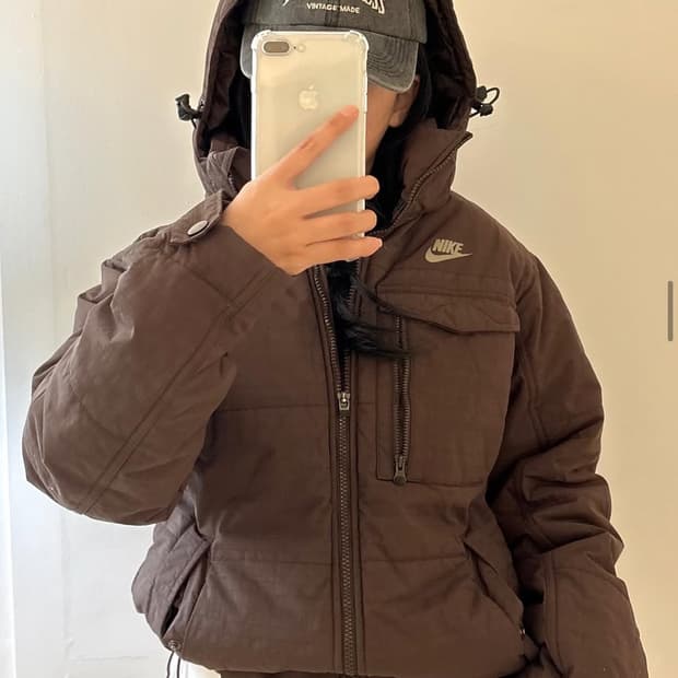 나이키 브라운 패딩점퍼