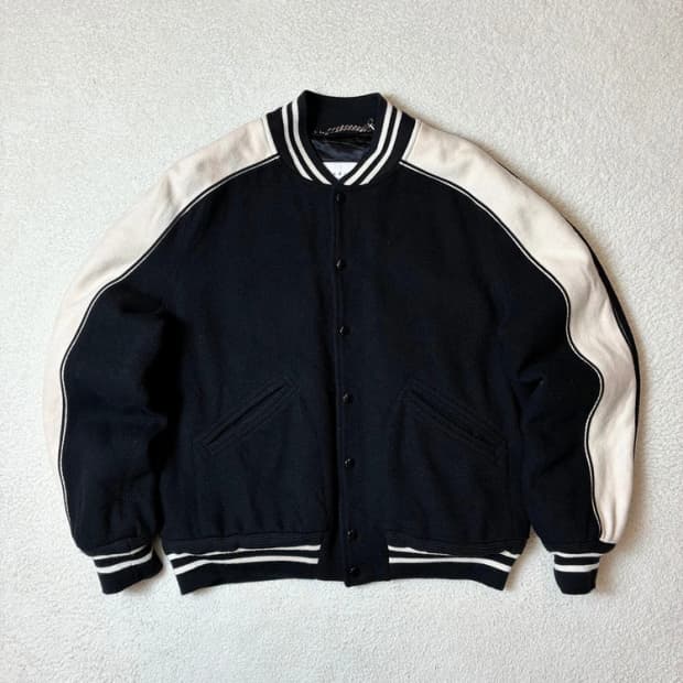 산드로옴므 테디 봄버 울 바시티 자켓 PN6524