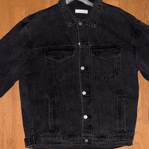 와시드 블랙 데님 자켓