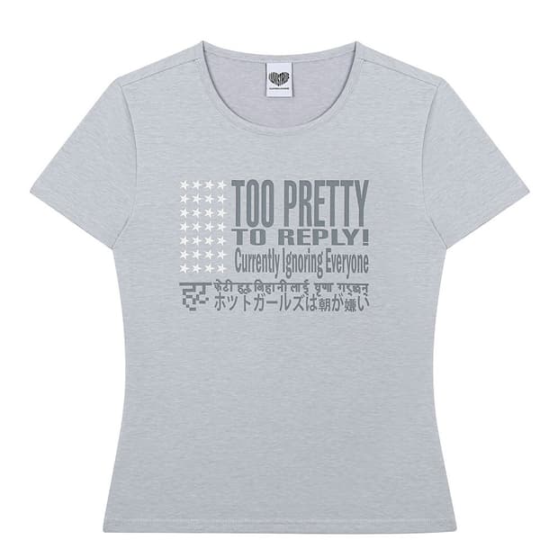 러브이즈트루 SY TOO PRETTY TEE GRAY