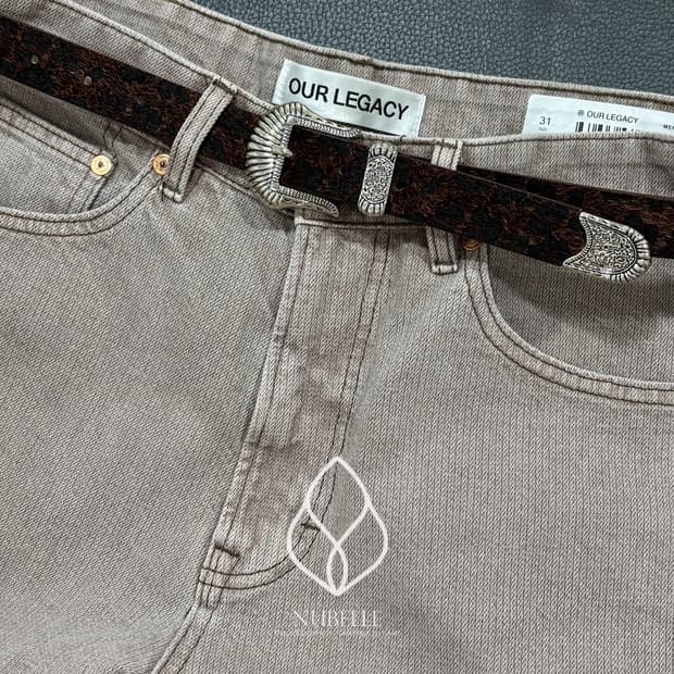 🌗 Leopard western belt / 호피 송치털 웨스턴 벨트