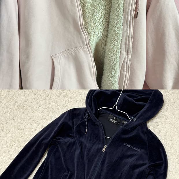 일괄판매) 스파오 핑크털후집 & 켈빈 벨벳 후집