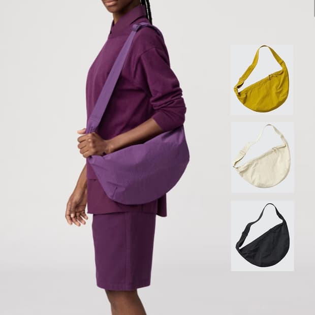 유니클로U 나일론 숄더백 머스타드