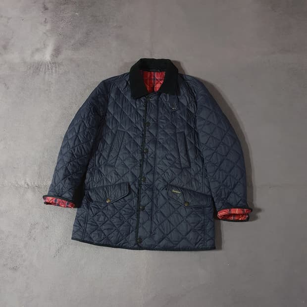 바버 퀼팅 자켓 M 네이비