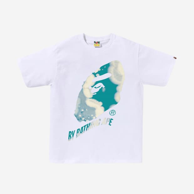 [S~XL] 새상품 정품 베이프 타이 다이 트위스트 반팔 티셔츠 화이트