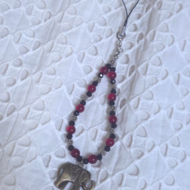 [핸드메이드] 코끼리 핸드폰 줄 키링