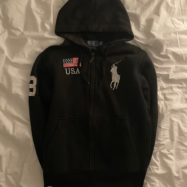폴로 랄프로렌 빅포니 성조기 후드집업 블랙 #3