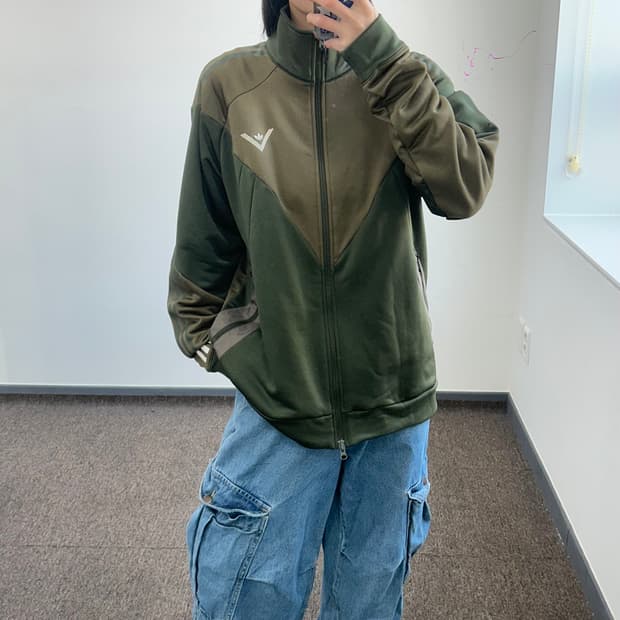 Adidas 아디다스 2-way 카키 배색 져지 