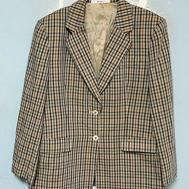 DAKS 닥스 클래식 여자 자켓 체크 여름 M 95 66 (94-165)
