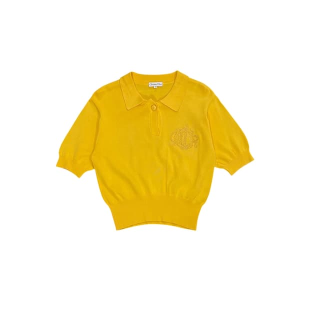 Christian Dior 자수 디테일 반팔 니트